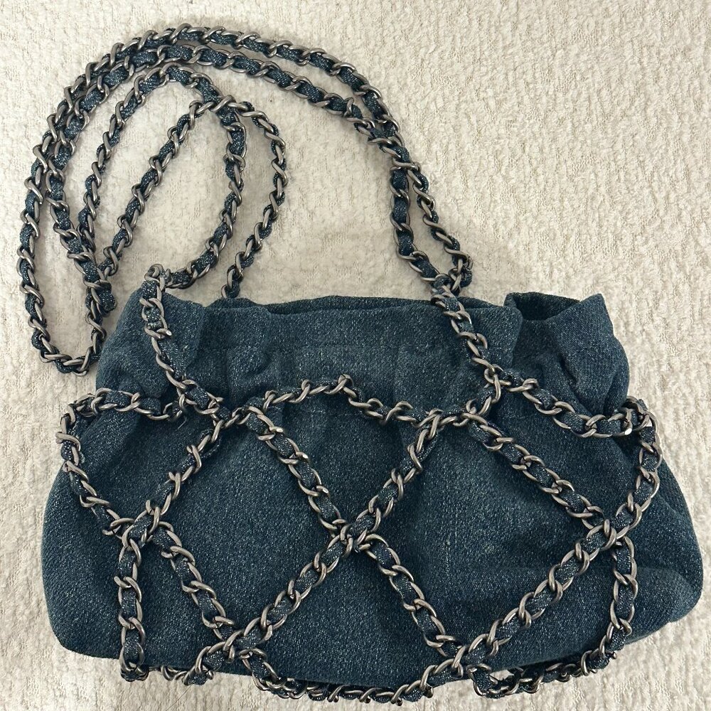 Denim Chain shoulder Bag